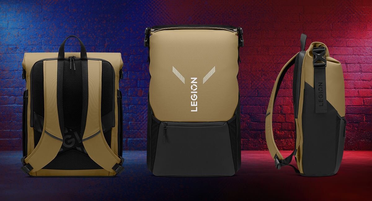 LENOVO Legion GB500 LENOVO Legion GB500 laptopy o przekątnej ekranu do 16 cali Legion Konstrukcja o pojemności do 25 litrów wodoodporny materiał wzmocnione paski - plecak od przodu, tyłu i boku