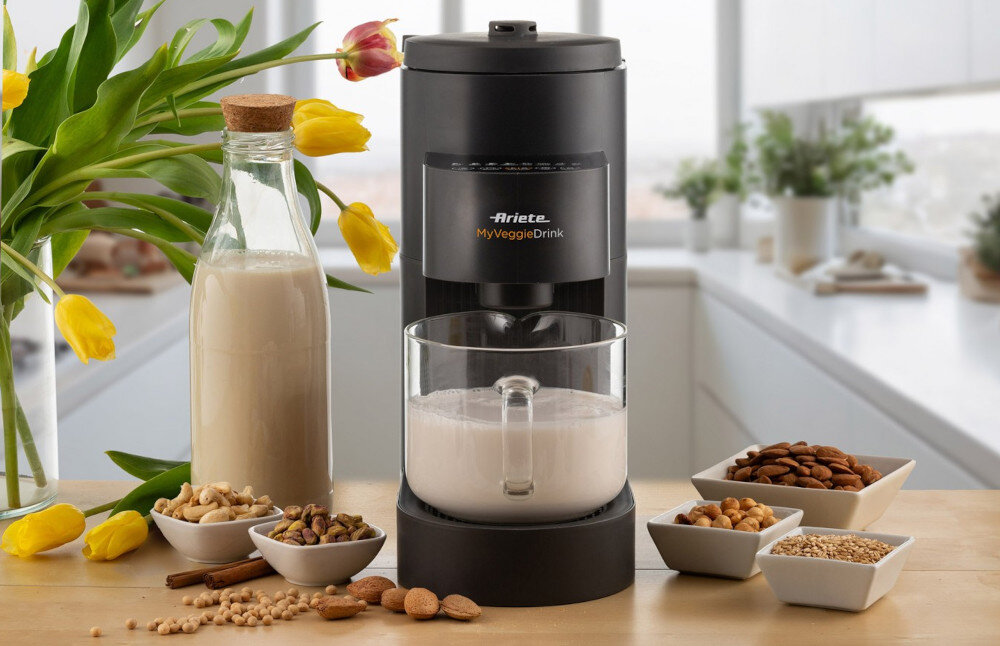 Urządzenie do napojów roślinnych ARIETE 650 MyVeggie Drink Intuicyjna obsługa Dotykowy panel sterujący z sygnalizacją LED  włącznik/wyłącznik wymiary waga