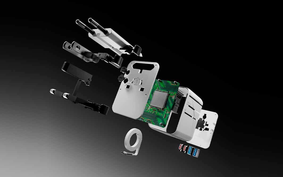 SBS TEADARET2USB2CPD70W szybkim i bezpiecznym ładowaniu chroniąc przed przegrzaniem, przepięciem i zwarciami Wbudowany system bezpieczeństwa - adapter rozlożony na części pierwsze