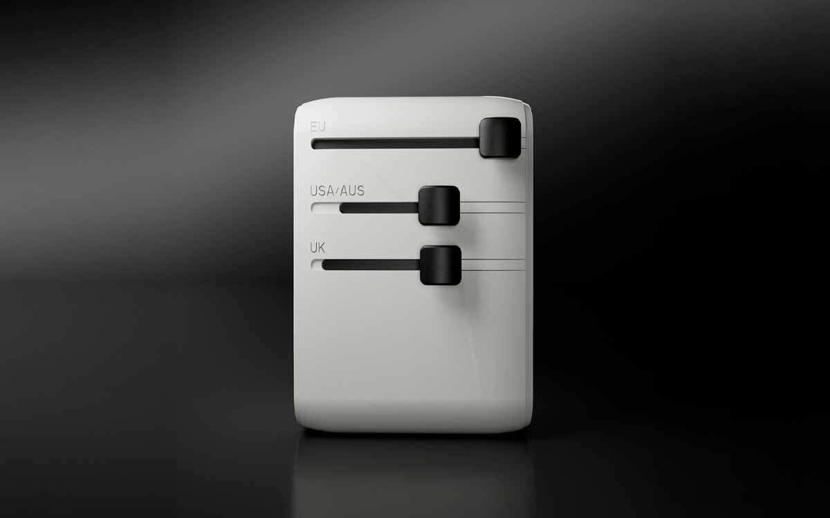 SBS TEADARET2USB2CPD70W 82 x 54,5 x 54,5 mm kieszeni, plecaku lub walizce Kołki kabel zwija się - adapter od boku, przesuwaki wtyczek