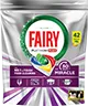 Opakowanie kapsułek do zmywarki FAIRY Platinum Plus All in One Lemon, zawierające 114 sztuk. Na opakowaniu widoczne są kolorowe grafiki i logo FAIRY.