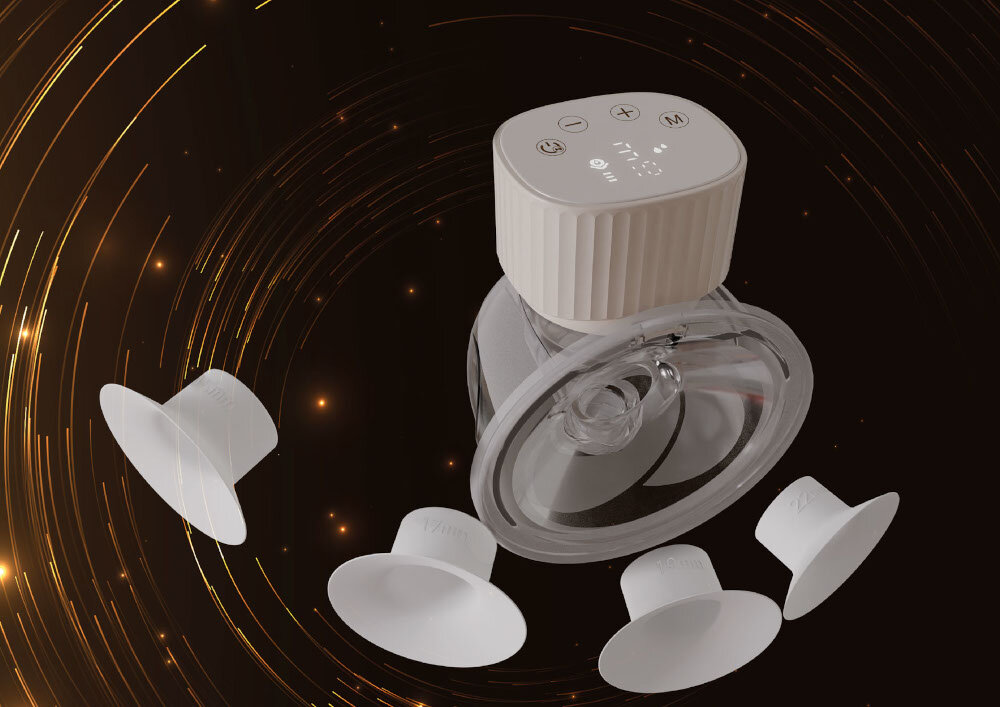 Laktator NENO Vento Twin Indywidualne dopasowanie Cztery reduktory dopasowanie lejka do kształtu brodawki proces