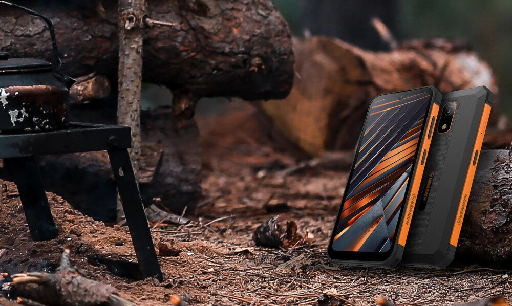 Smartfon MYPHONE Hammer Iron VA 4/64GB 6.56 Czarno-pomarańczowy ekran bateria aparat procesor ram pamięć pojemność rozdzielczość zdjęcia filmy opis dane cechy blokady system łączność wifi bluetooth obudowa szkło odporność porty muzyka transfer sieć przekątna matryca waga czujniki oled amoled ipse