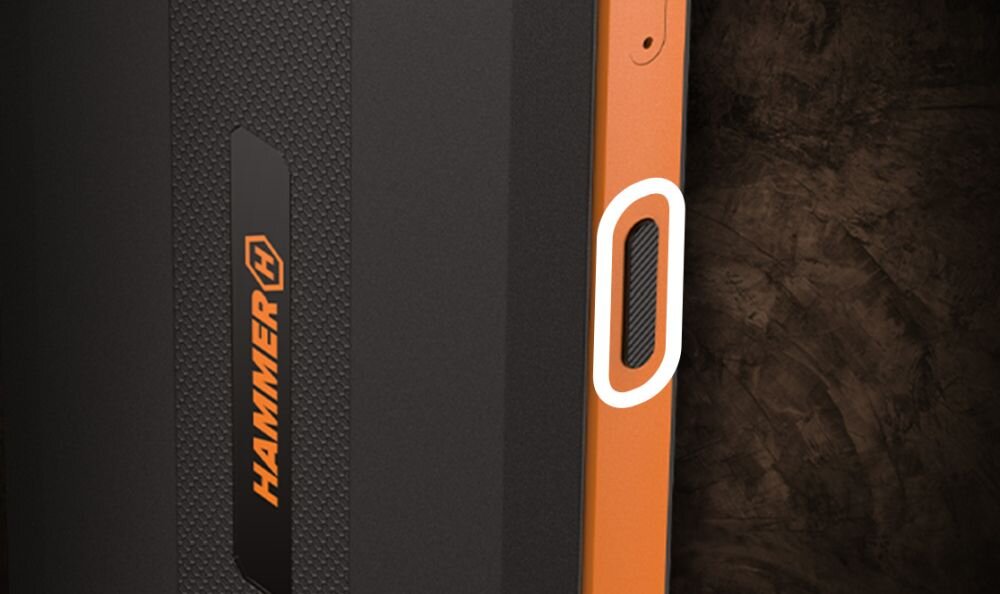 Smartfon MYPHONE Hammer Iron VA 4/64GB 6.56 Czarno-pomarańczowy dostep aplikacje przycisk