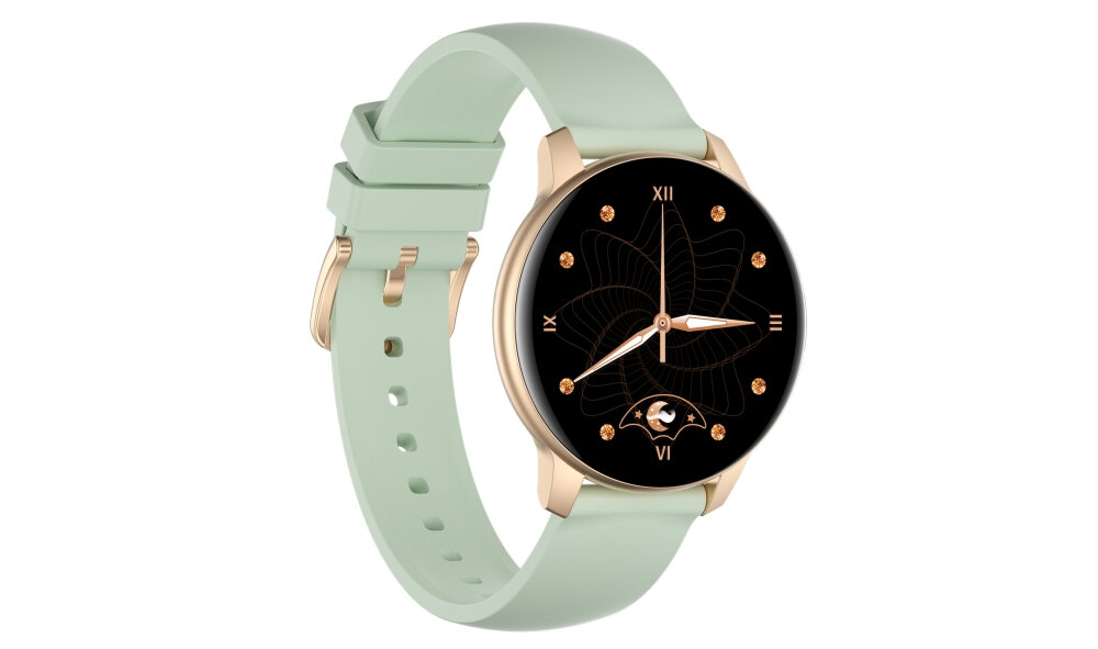 Smartwatch ORO-MED Oro-Active Pro1 Złoty ekran bateria czujniki zdrowie sport pasek ładowanie pojemność rozdzielczość łączność sterowanie krew puls rozmowy smartfon aplikacja 