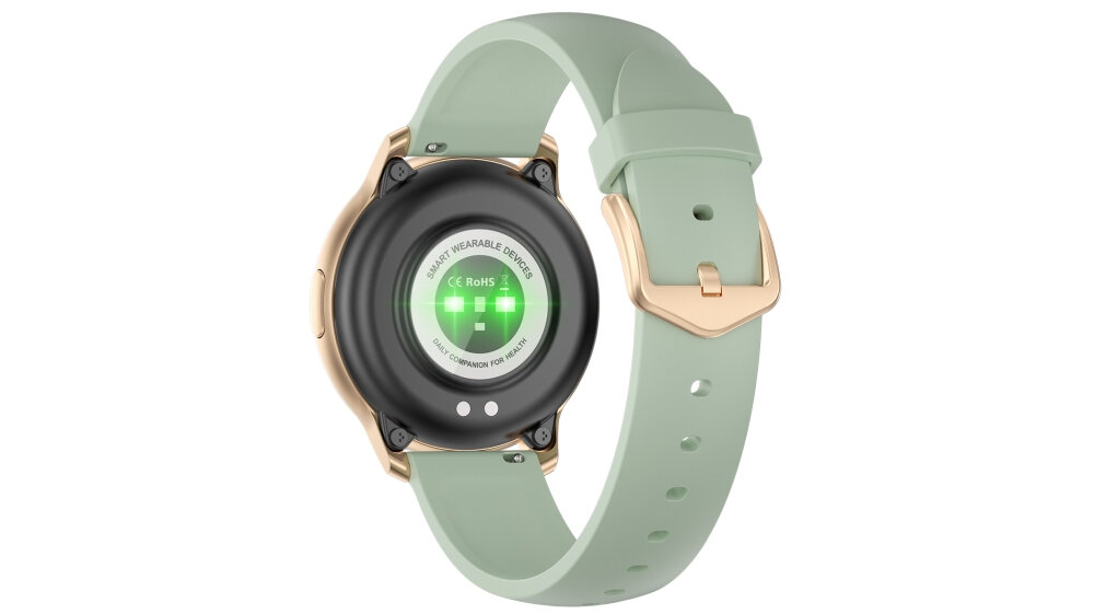 Smartwatch ORO-MED Oro-Active Pro1 Złoty ekran bateria czujniki zdrowie sport pasek ładowanie pojemność rozdzielczość łączność sterowanie krew puls rozmowy smartfon aplikacja 