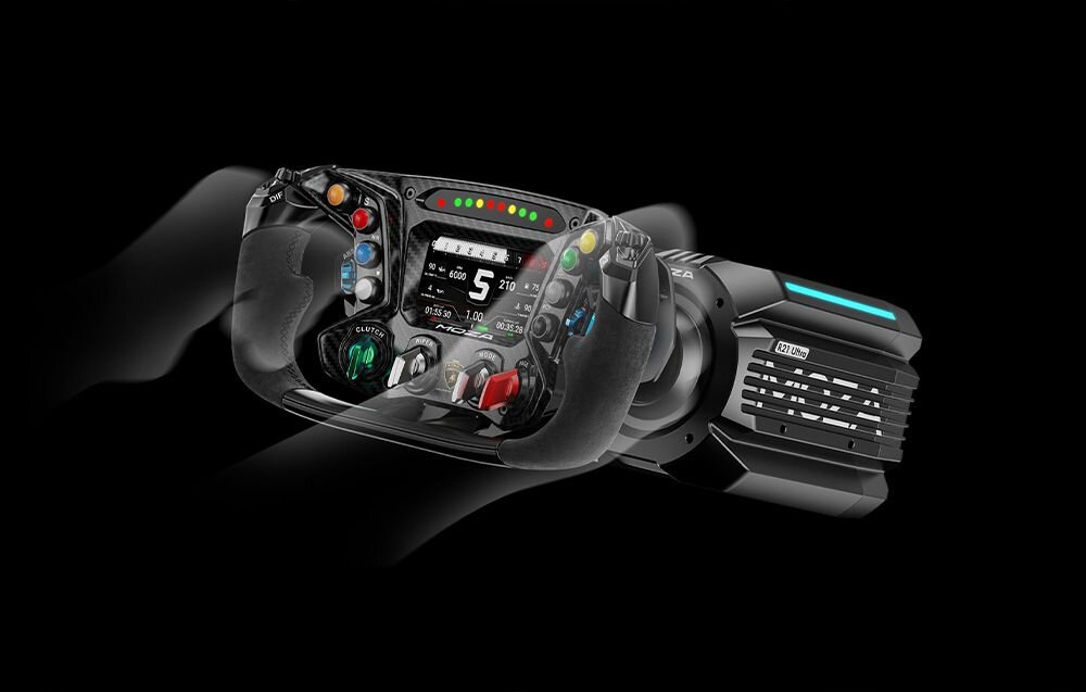 Baza kierownicy MOZA RACING R21 Direct Drive Profesjonalna kierownica wyścigowa z wyświetlaczem LCD zamontowana na bazie MOZA R21 szeroka personalizacja ustawień aplikacja MOZA Pit House dwa paski RGB tryb iRacing 360 Hz