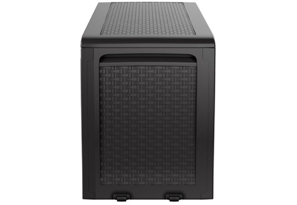 Skrzynia ogrodowa KETER Samoa Rattan Box 270L Antracyt maksymalne obciążenie wewnętrzne do 30 kg wbudowane uchwyty rolki