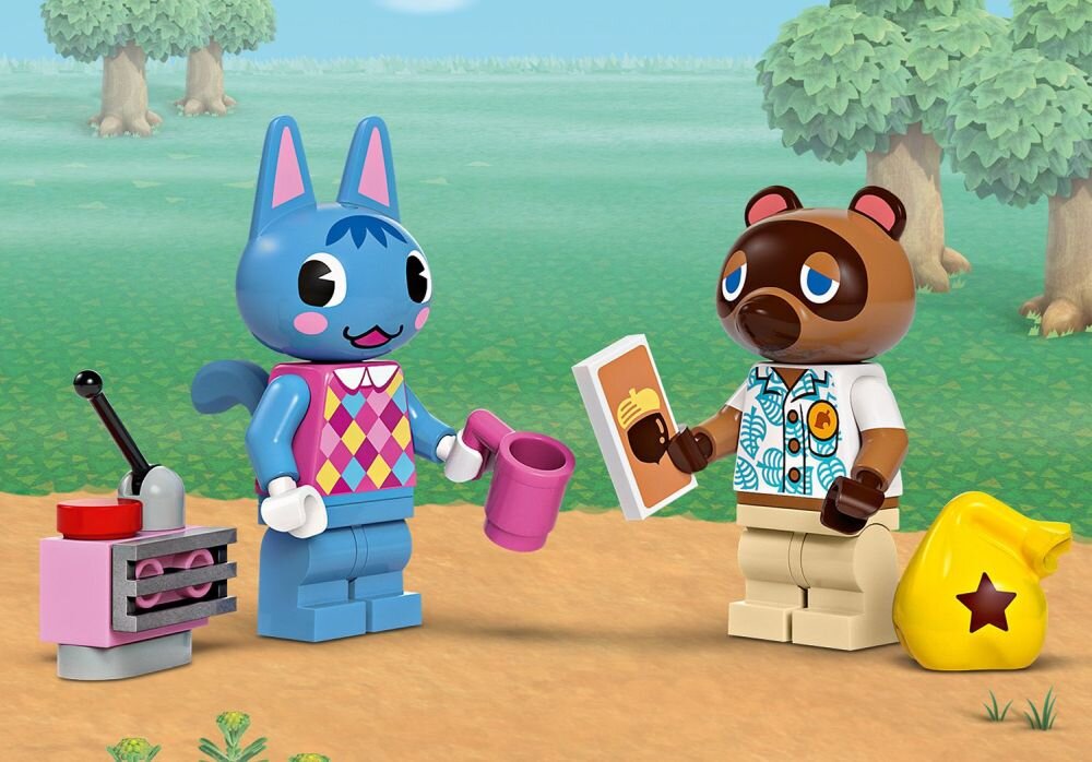 LEGO 77050 Animal Crossing Nook-s Cranny i domek Rosie  klocki elementy zabawa łączenie figurki akcesoria figurka zestaw budowanie instrukcja rozwój przebudowa