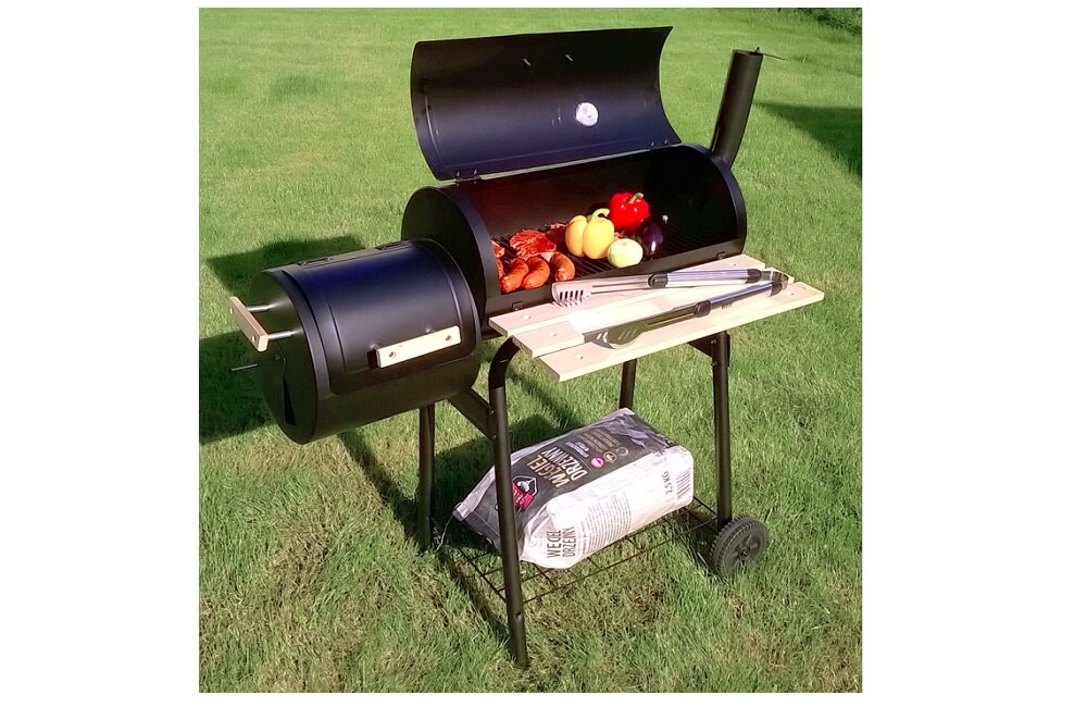 Grill węglowy TOYA 99513 z wędzarnią Składana półka mobilność