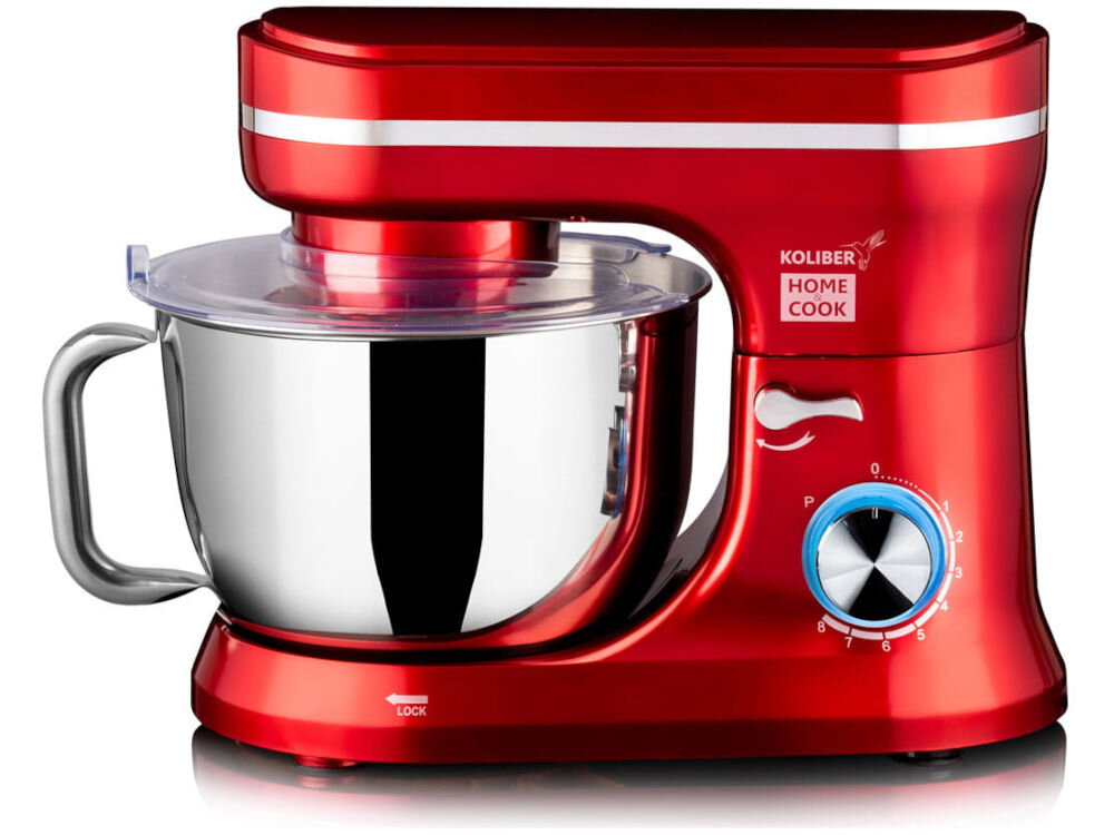 Robot kuchenny planetarny KOLIBER Robomax X-2400-W 2400W Czerwony moc szczytowa 2400 W moc nominalna 1300 W wysoka wydajność efektywność pracy 8 poziomów prędkości funkcja PULSE dostosowanie prędkości do specyfiki przygotowywanych potraw system metalowego napędu matalowe zębatki niezawodność trwałość 