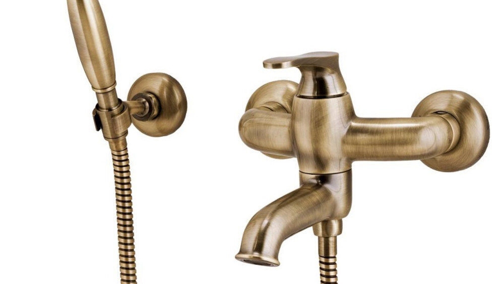 BATERIA WANNOWA OMNIRES ART DECO AD5131 BRĄZ ANTYCZNY precyzyjna regulacja temperatury strumienia wody głowica ceramiczna oszczędność temperatura wody w zakresie od 10°C do 50°C