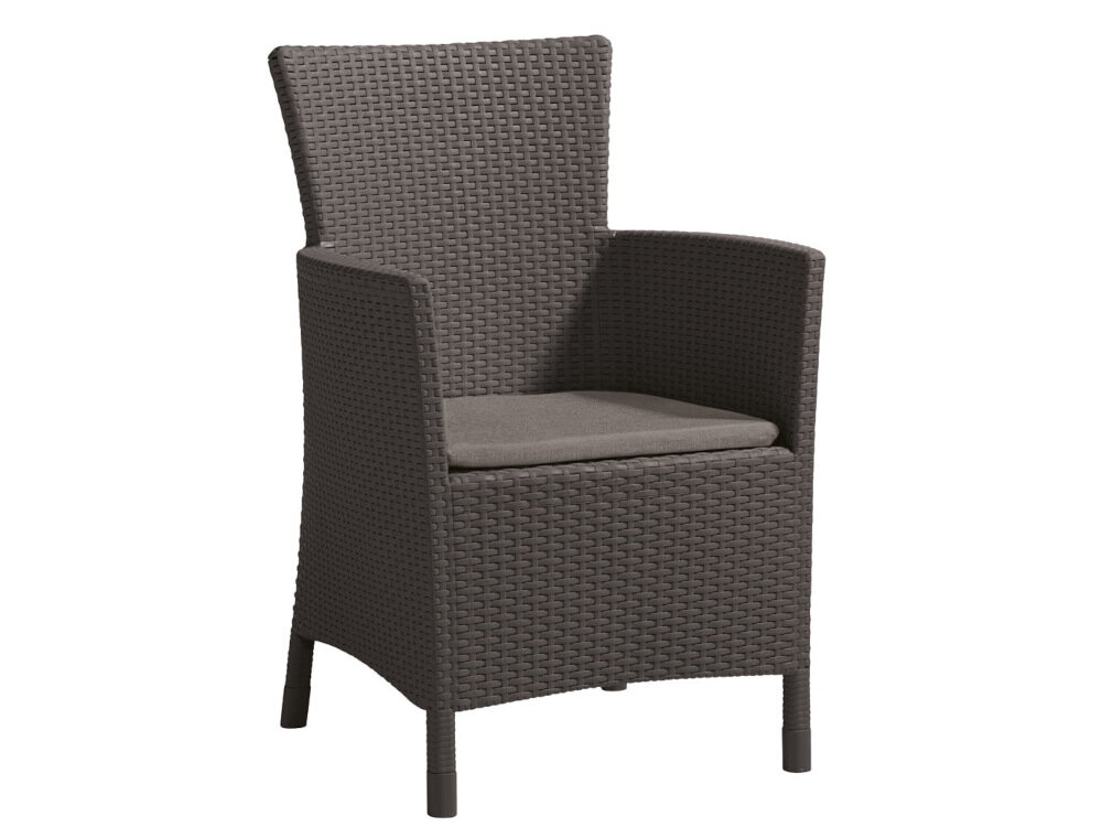 Zestaw mebli ALLIBERT Rosario Balcony Set Cappuccino do picia kawy czytania książki słuchania muzyki dwa fotele 62 x 60 x 89 cm do 110 kg obciążenie