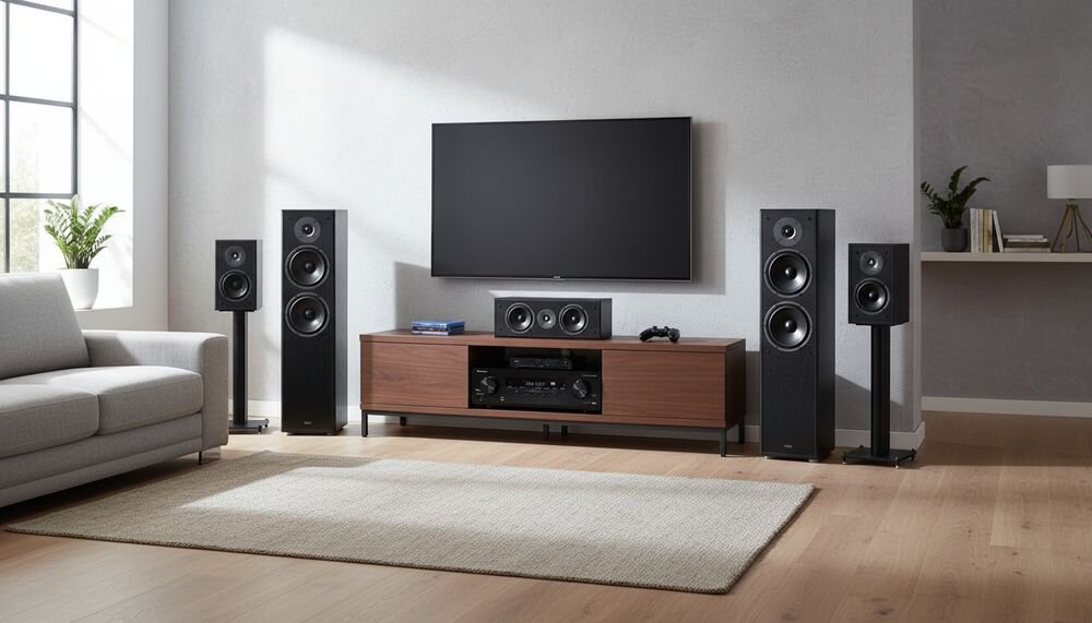 Zestaw Kina Domowego PIONEER VSX-835DAB + MAGNAT MONITOR S80ATM/S10B/S12C kino domowe 7.2 amplituner i kolumny, zestaw kina domowego w pomieszczeniu