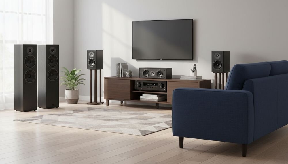 Zestaw Kina Domowego PIONEER VSX-835DAB + MAGNAT MONITOR S80ATM/S10B/S12C system 7.2 kanałów moc 1155 W konstrukcja komponentowa, amplituner na białym tle
