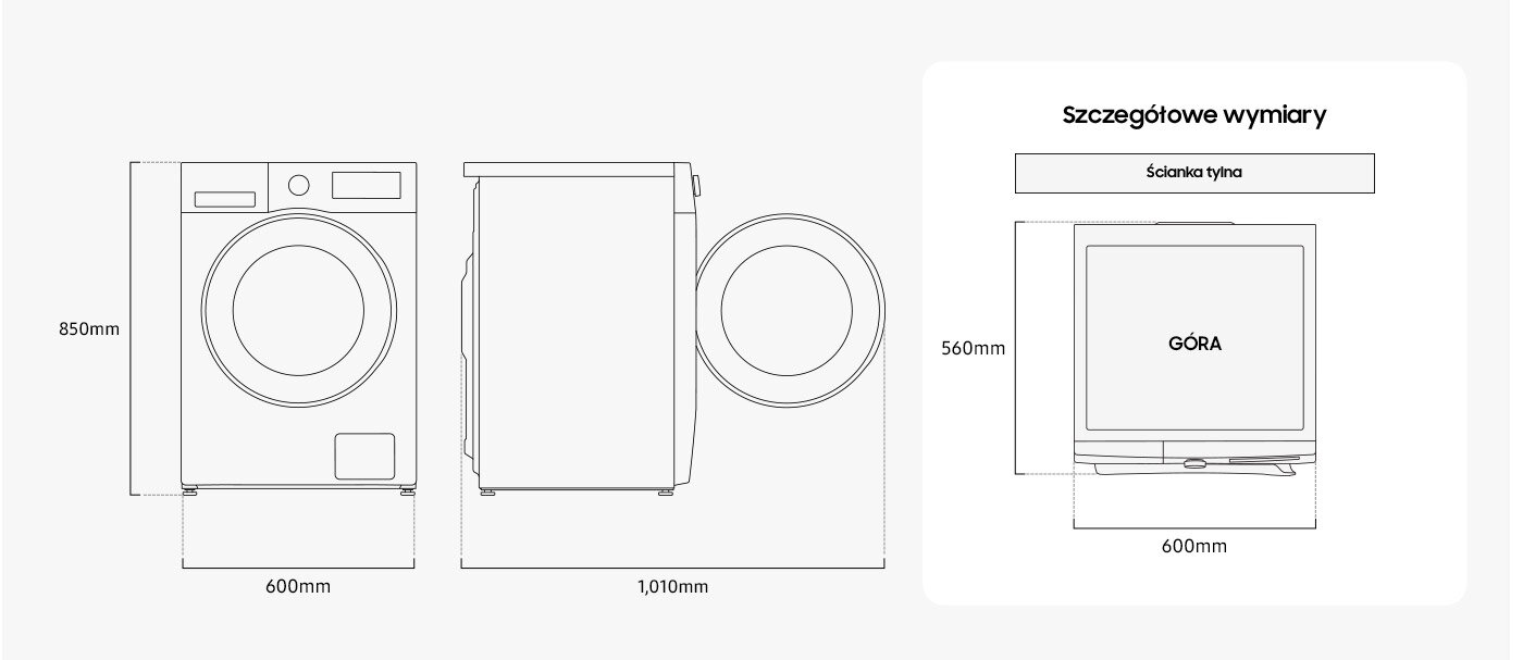 Wymiary pralko-suszarki wd90dg5g34beeo