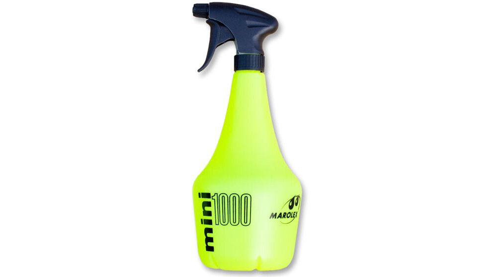 Opryskiwacz MAROLEX Mini 1000 do ręcznego zraszania roślin pojemność 1000 ml z wysokiej jakości materiałów duża wytrzymałość odporność chemiczna dysza o regulowanym kącie rozpylenia specjalna główka drobne rozpylenie cieczy
