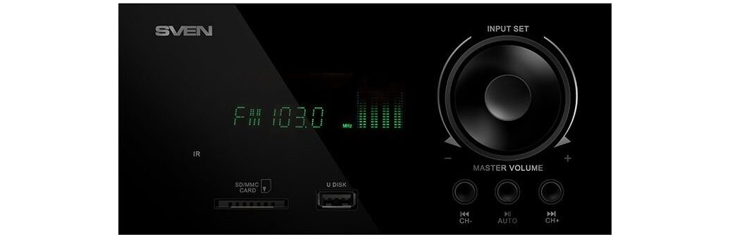 Głośniki SVEN 2.1 MS-2100 sterowanie za pomoca wyświetlacza tryby pracy