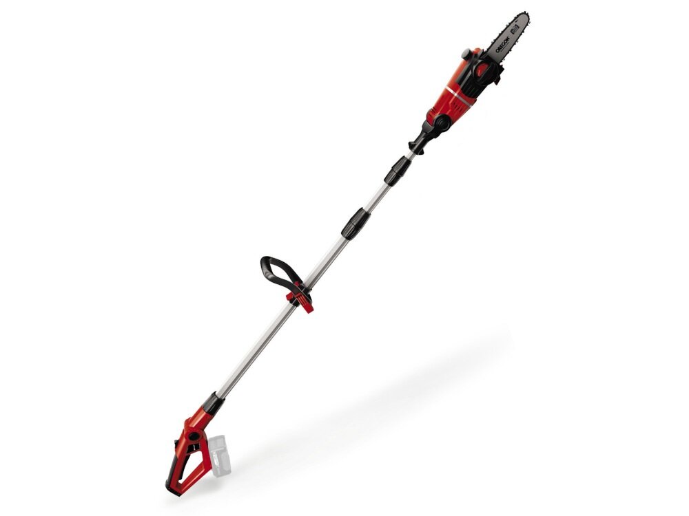 Piła akumulatorowa EINHELL GE-HC 18 LI T-Solo do ciecia galezi drzew i krzewow niewielka waga 5,5 kg teleskopowy drazek obrotowa glowica