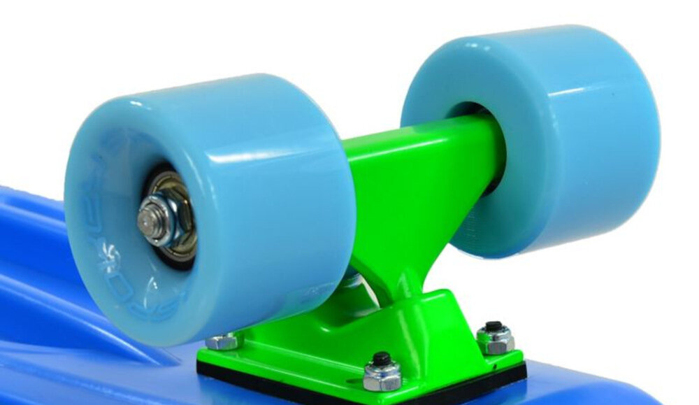 Deskorolka SPOKEY Cruiser Fiszka Navy kółka twarde doskonale kompensujące drgania poliuretanowe twardość 78A łożyska ABEC-5 wysokiej klasy płynność kręcenia się kółek