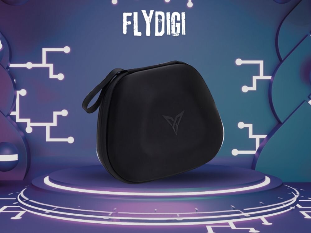 Pokrowiec FLYDIGI do kontrolera Apex 5 Czarny
                grafika produktowa pokrowiec nad podstawą na tle ciemnego gradientu z kolorową poświatą z napisem marki