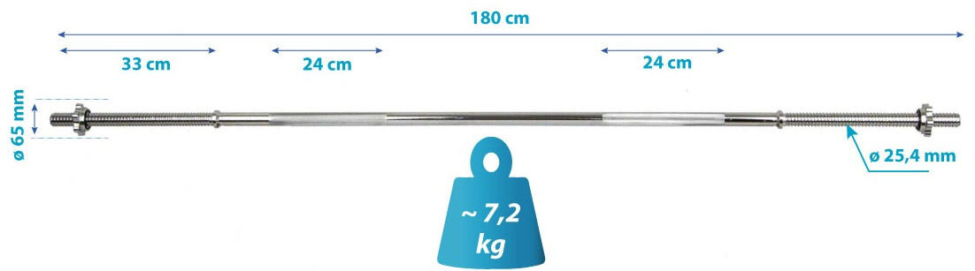 Gryf ENERO FIT 337279 (180 cm) elementy wymiary