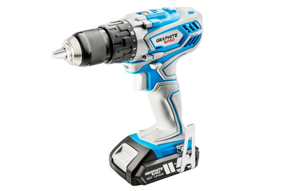 GRAPHITE-PRO-59GP400 wiertarko-wkrętarka tryb praca udar beton cegła prędkość obrotowa wrzeciono moment obrotowy regulacja wiercenie