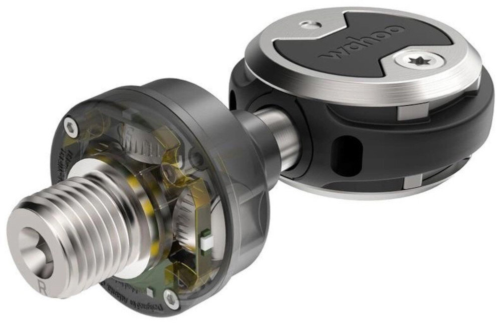 Pedały rowerowe WAHOO Power Dual WFPRX2S55 pedał na białym tle Łączność ANT+ i Bluetooth łączyć się z trzema urządzeniami Bluetooth transmitować sygnał ANT+ do nieograniczonej liczby urządzeń Kompatybilność z licznikami Wahoo ELEMNT, trenażerami KICKR i aplikacją Wahoo Fitness