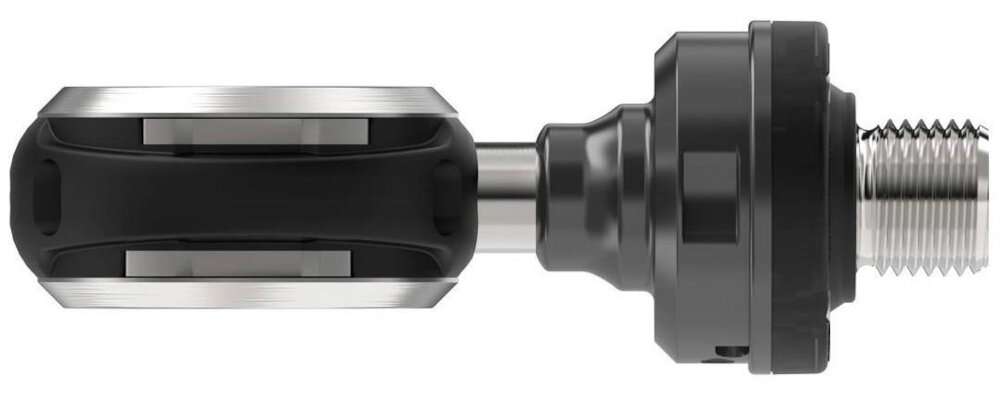 Pedały rowerowe WAHOO Power Left Sided WFPRX2L55 z pomiarem mocy pedał na białym tle podświetlenie zielone Akumulator litowo-jonowy do 75 godzin na jednym ładowaniu przewodu USB-A z dwoma zakończeniami USB-C specjalnych klipsów mocowanych do pedałów około 2 godzin