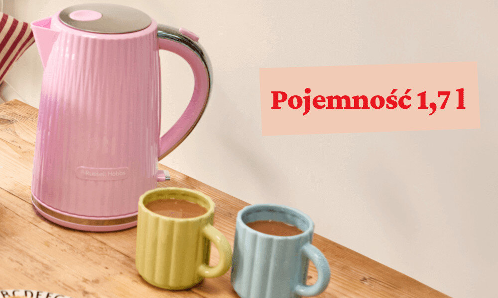 Czajnik RUSSELL HOBBS Eden 27362-70 Różowy Odpowiednia pojemność Rzadkie napełnianie wygodne i płynne