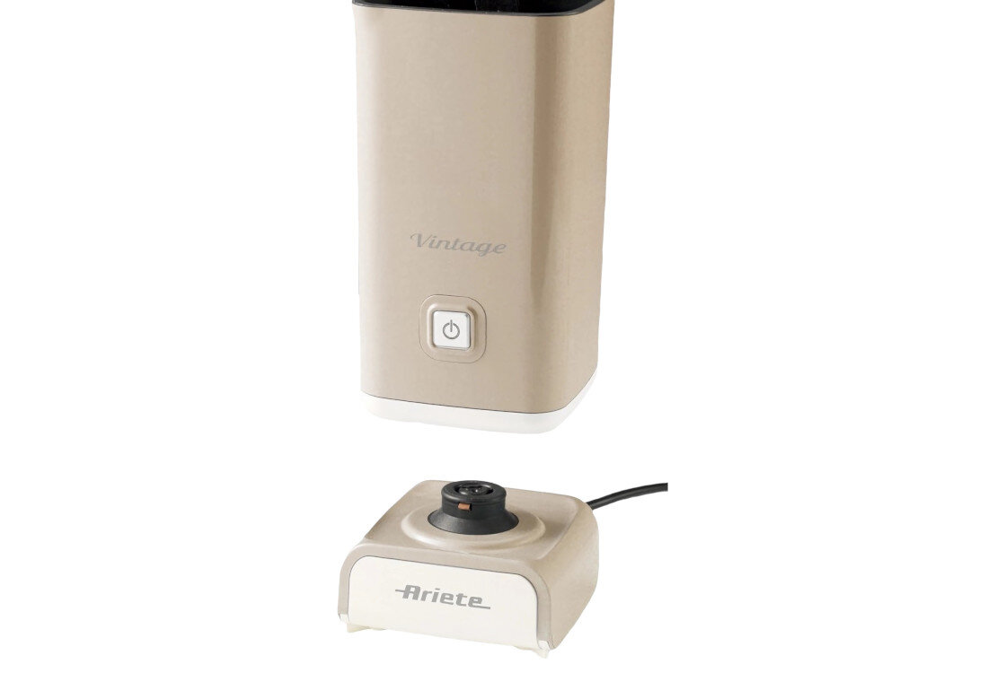 Spieniacz ARIETE Vintage Beżowy  Wygoda i przemyślana budowa Obrotowa podstawa 360° Przezroczysta pokrywa z silikonową obręczą 