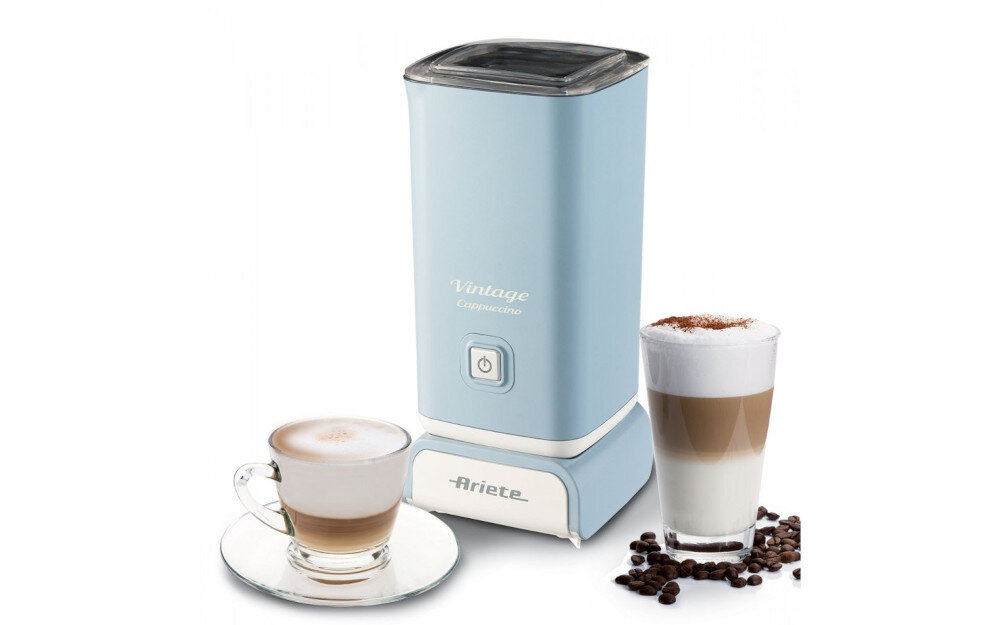 Spieniacz ARIETE Vintage Niebieski konsystencja pianki tworzy gładką, jednolitą piankę proporcje 60/40