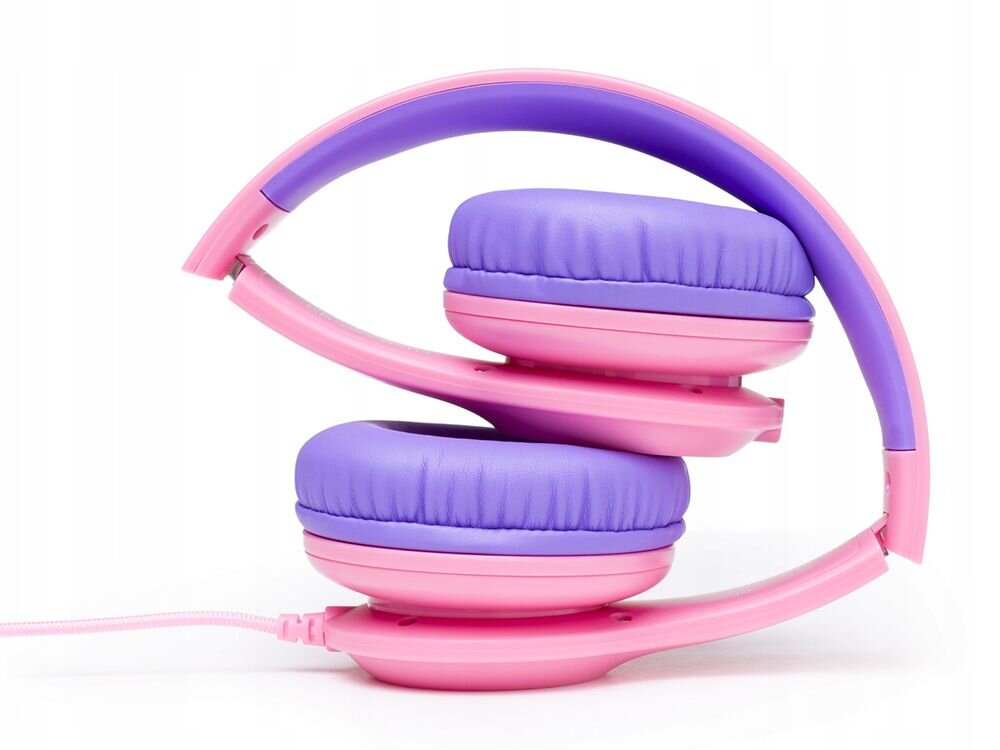 Słuchawki nauszne POWERLOCUS Pled Wired z portem sharing 3.5 mm, wspólne słuchanie muzyki, złożone słuchawki na białym tle