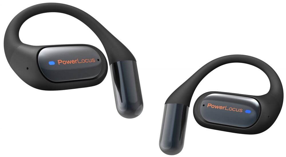 Słuchawki powietrzne POWERLOCUS Mkids1 wygodne nauszniki pianka proteinowa, słuchawki powietrzne na białym tle