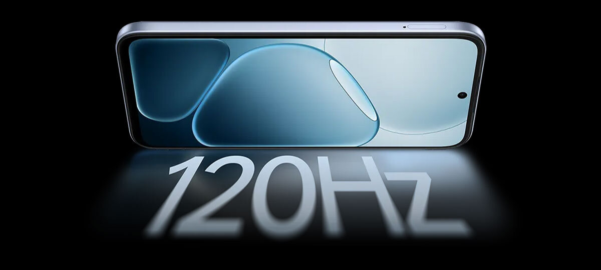 Ekran smartfona z napisem 120 Hz symbolizującym wysoką częstotliwość odświeżania