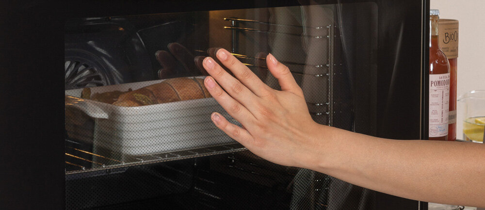 PIEKARNIK CANDY FMBC A896S E0 BLACK COLLECTION chłodna szyba front bezpieczeństwo szklana szyba nagrzewanie