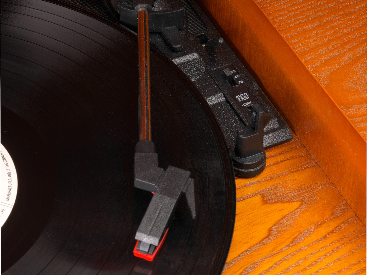 Gramofon DENVER MRD-51 Brązowy prędkość dźwięk wzmacniacz igła