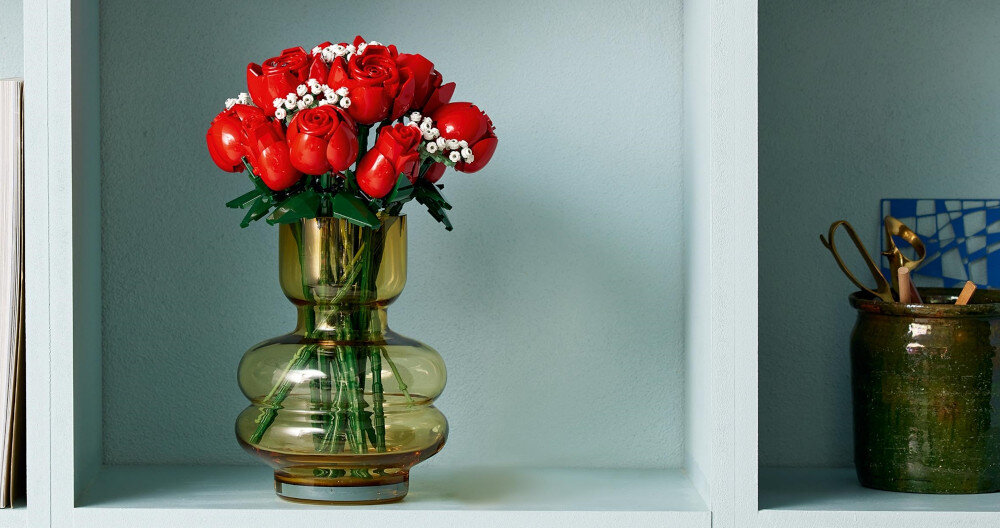 KLOCKI LEGO ICONS BUKIET RÓŻ 10328 szczegół aranżacja roślinność róże prezent