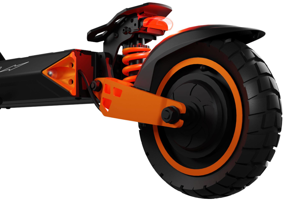 Hulajnoga elektryczna KAMIKAZE K1 60km 1000W 10 cali Czarny zbliżenie na silnik silnik o mocy 1000 W cicha praca płynna kontrola prędkości maksymalna prędkość do 20 km/h