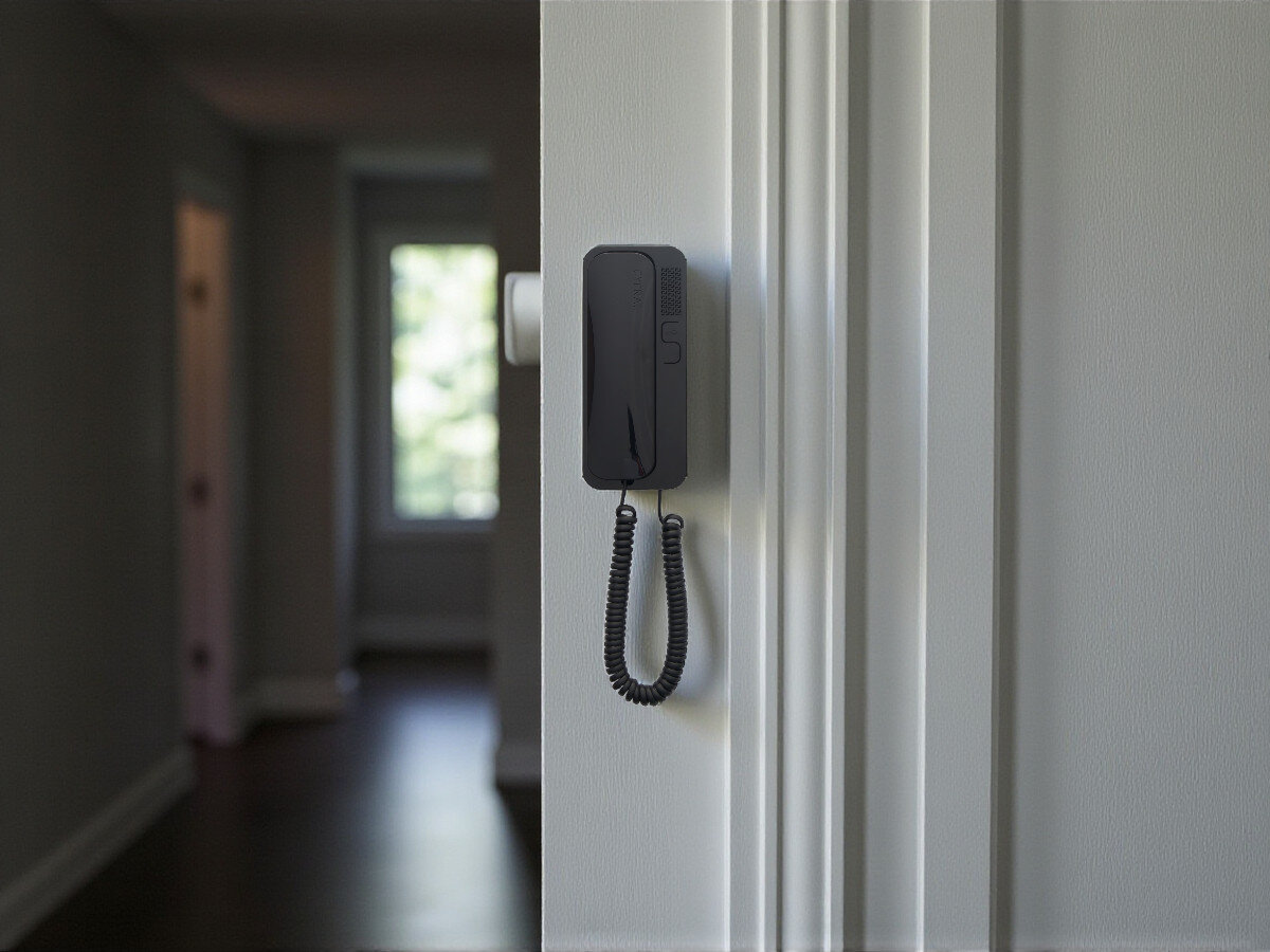 Unifon CYFRAL Smart 5P Czarny przyciski umieszczone w obudowie przycisk funkcjny uruchamia drzwi wejściowe zdalnie źródła światła możliwość aktywacji elektrozaczepu regulacja głośności rozmowy dźwięku powiadomienia funkcja całkowitego wyłączenia dźwięku