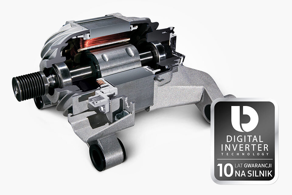 Silnik Digital Inverter zapewnia cichą pracę i posiada 10 lat gwarancji 