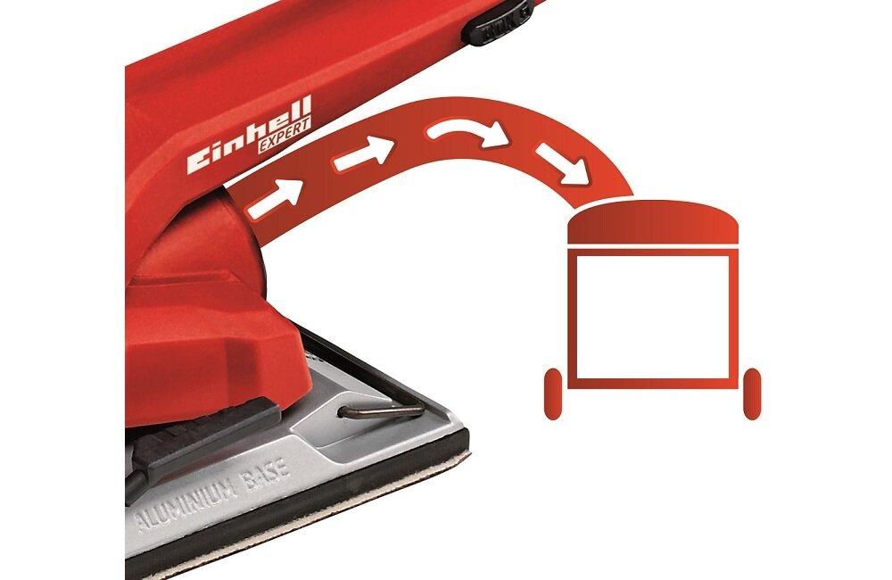 Szlifierka oscylacyjna EINHELL TE OS 2520 E Czysta i przyjemna praca z możliwością podłączenia do odkurzacza warsztatowego