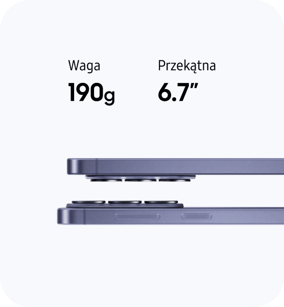 Przedstawienie cech fizycznych telefonów takich jak 190 g wagi oraz przekątna ekranu 6,7 Przedstawienie cech fizycznych telefonów takich jak 190 g wagi oraz przekątna ekranu 6,7