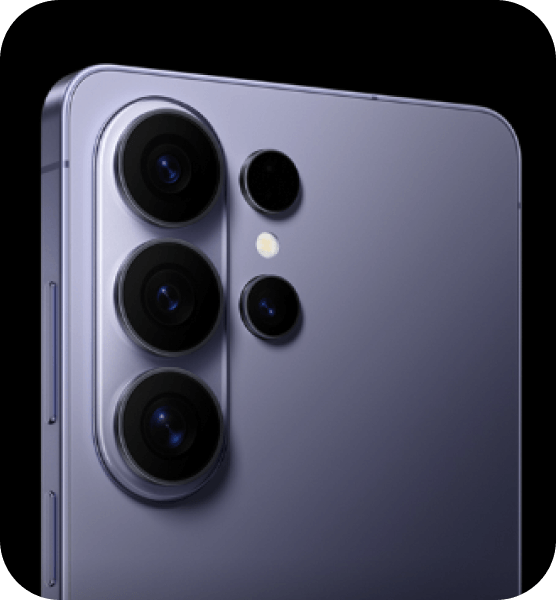 Zbliżenie na aparaty Galaxy S26 Ultra w kolorze fioletowym Zbliżenie na aparaty Galaxy S26 Ultra w kolorze fioletowym