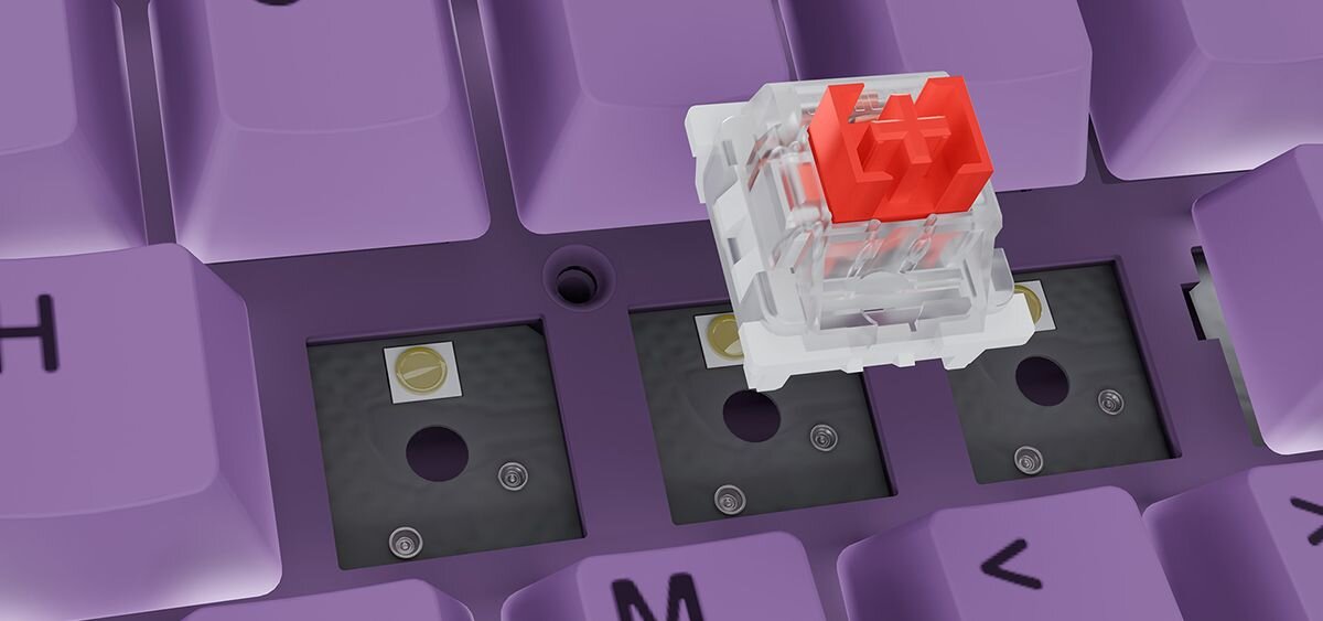 FURY Kanabo K2 technologii Hot Swap bez konieczności lutowania - zbliżenie na przełącznik