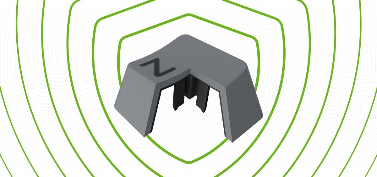 FURY Kanabo K2 wytrzymałych materiałów Kanabo K2 nakładki PBT wysoką odpornością na ścieranie, stabilnym chwytem długotrwałą czytelnością oznaczeń - przekrój nakładki pbt