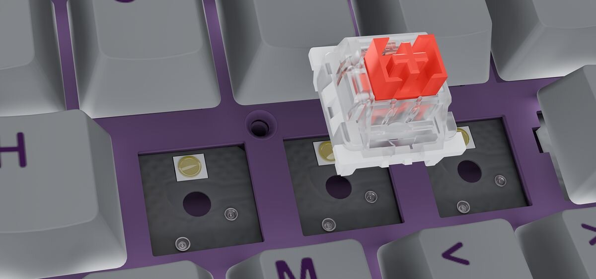 FURY Kanabo K2 wytrzymałych materiałów Kanabo K2 nakładki PBT wysoką odpornością na ścieranie, stabilnym chwytem długotrwałą czytelnością oznaczeń - przekrój nakładki pbt