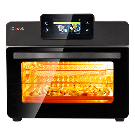 Air fryer iCoook MFR-IC-03 z podświetlanym wnętrzem.