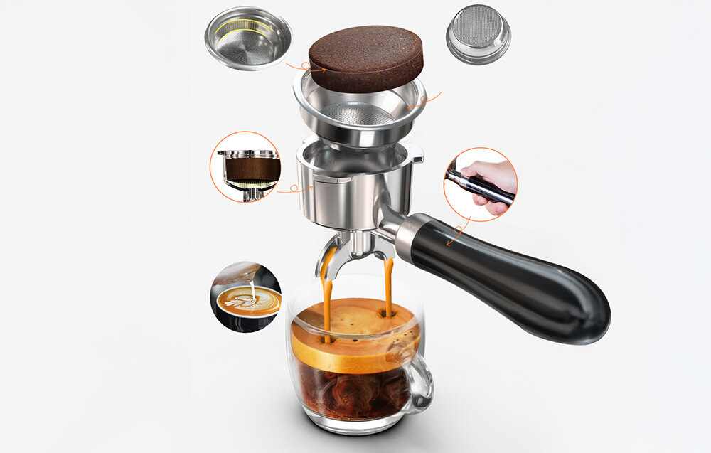 Ekspres HiBREW H10A Czarny Regulacja objętości porcje dopasowanie potrzeby pojemność Regulacja co 5 ml swoboda