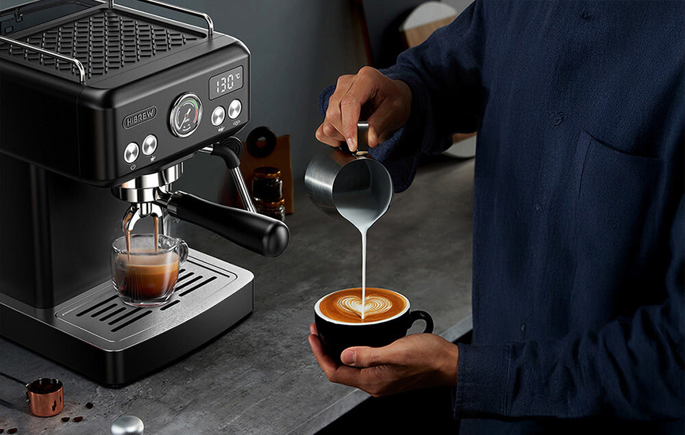 Ekspres HiBREW H10A Czarny Intuicyjne sterowanie i rese Panel sterowania z czytelnymi przyciskamit opcja przywrócenia parametrów fabrycznych 